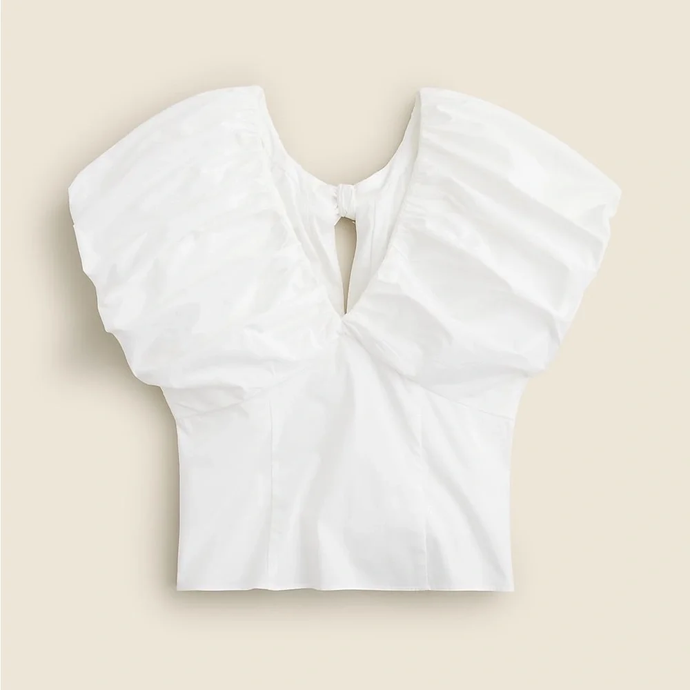 NWT J.Crew Cecily top in stretch cotton poplin blend - Picture 3 of 12